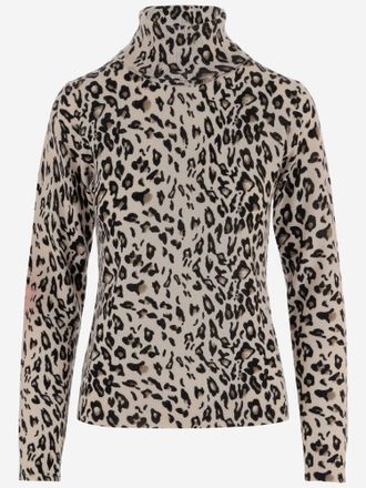 Allude Animal Print Wool And Cashmere Sweater