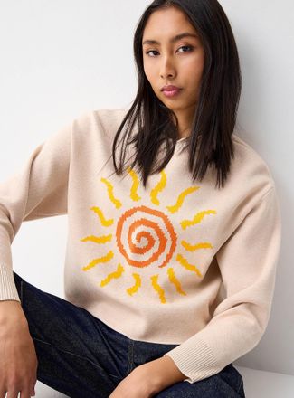 Twik Womens Patterned rolled hem sweater