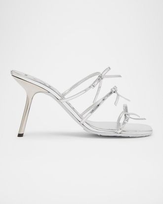 Loewe Petal Metallic Bows Slide Sandals