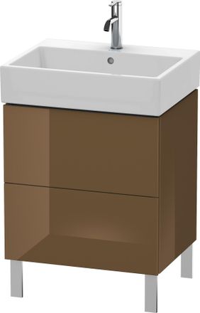 Duravit Unidad De Lavabo Duravit L-cube, Vertical 58,4 X 45,9 Cm, 2 Extra&iacute;bles, Para Vero Air 235060, Color: Marr&oacute;n Oliva Laca Alto Brillo - Lc677506161