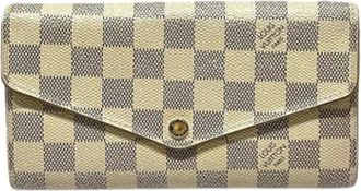 Louis Vuitton Pre-owned Wallets, female, White, Size: ONE SIZE Pre-owned Damier Azur Long Wallet (bi-fold)