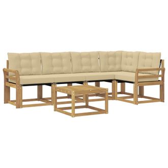 vidaXL Conjunto De Sof&aacute;s De Exterior Con Coj&iacute;n 6 Pcs Y Beige Vidaxl