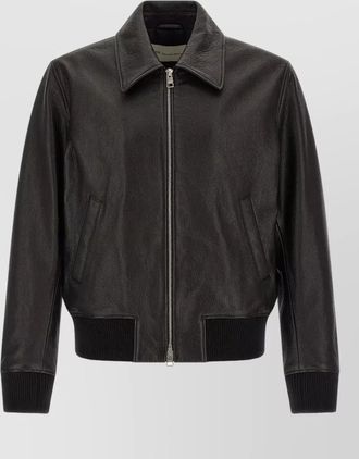 Ami ami de coeur leather bomber jacket