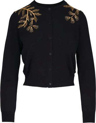 Carolina Herrera Cardigan con decorazione - Nero