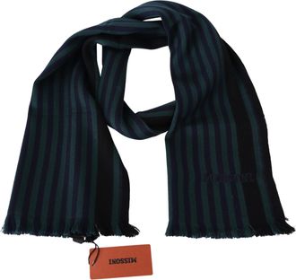 Missoni Mens Multicolor Striped Wool Unisex Neck Wrap Shawl Accessory