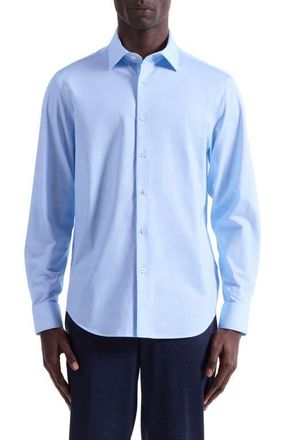 Bugatchi James OoohCotton Space Dye Button-Up Shirt in Ice at Nordstrom, Size Xxx-Large