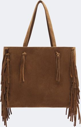 Nili Lotan Joni fringed suede tote bag