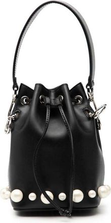 Fendi Pre-owned Fendi Mini Leather Pearl Mon Tresor Bucket Bag V2J5YVDLGRFR9TBK