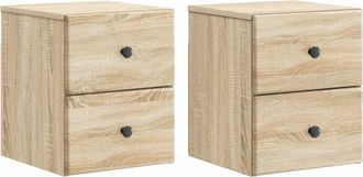 vidaXL Mesita De Noche De Pared 2 Uds. Roble Sonoma 34,5 X 33 X 40 Cm Vidaxl