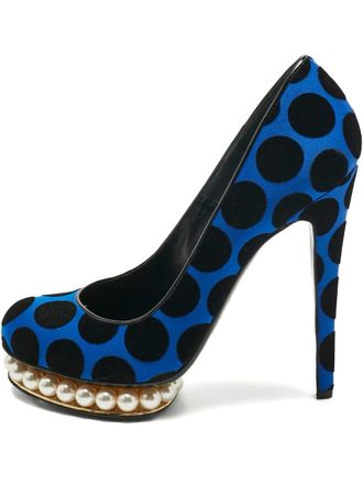 Nicholas Kirkwood Casati polka-dot platform pumps - Blu