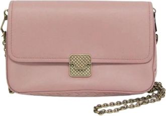 Bottega Veneta Pre-owned Chain shoulder mini bag - Dames - Vintage Schoudertas - Roze - ONE Size - Leer - Vintage