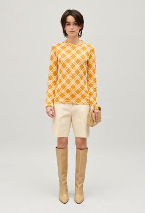 Claudie Pierlot Pull carreaux jaune