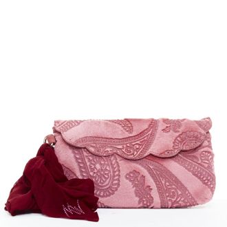 Matthew Williamson laser cut silk clutch bag