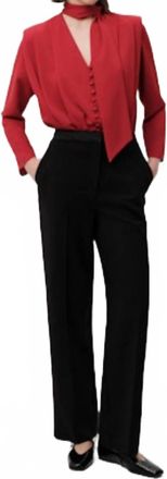 Exquise Sandy Long Sleeve Blouse In Red