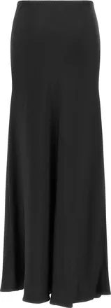 Fabiana Filippi Shiny Satin Flared Skirt - Black