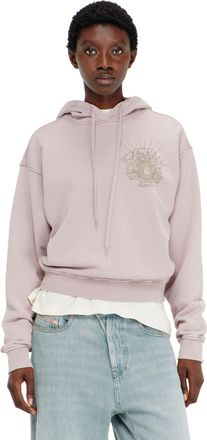 Diesel Hoodie with prints and rhinestone studs - Sweaters - Woman - Violet