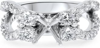 Pompeii3 1 1/5Ct Diamond Engagement Ring Setting 14K White Gold Size Selectable