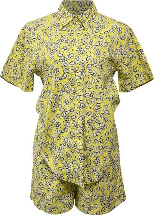 Max Mara Max & Co Floral Printed Shirt and Shorts Set in Yellow Cotton