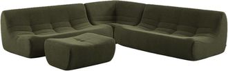 Sweeek Sof&aacute; envasado al vac&iacute;o esquinero modular de borreguito texturizado con