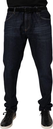 Dolce & Gabbana Mens Straight Leg Jeans - Navy Cotton - Size EU 44 (Mens)