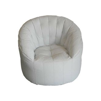 Talamo Italia Talamo Italia - Dmora Fauteuil Rond Rembourr&eacute;, Couleur Blanche, Dimensions 80 X 80 X 80 Cm