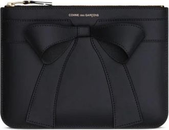 Comme Des Gar&ccedil;ons Big Bow Portemonnee - Dames - Portefeuilles - Zwart - ONE Size - Leer - Accessoires