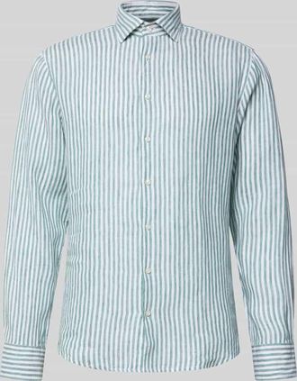 Seidensticker Regular Fit Business-Hemd aus Leinen mit Kentkragen in Gruen, Gr&ouml;&szlig;e 39