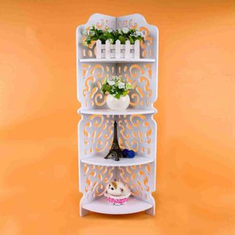 OEM Estanter&iacute;a Esquinera Hueca Tallada, Estante De Almacenamiento De 4 Niveles, Soporte Para Plantas, Adecuada Para Dormitorio, Sala De Estar, Ba&ntilde;o, Ofici