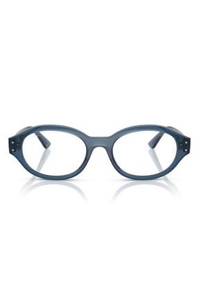 Ray-Ban 52mm Oval Optical Glasses in Light Blue at Nordstrom
