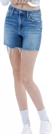 Flying Monkey Open Minded High Rise Boyfriend Shorts In Blue