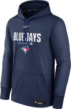 Nike Mens Toronto Blue Jays Authentic Collection Nike Therma MLB Pullover Hoodie in Blue | NAC3002PTOR-RMG