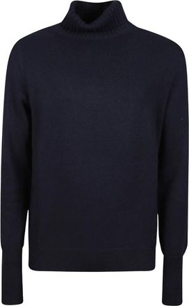 Ballantyne Trui met coltrui en effen steek - Heren - Cashmere truien - Blauw - M - Kasjmier - Truien & Vesten