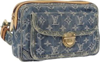 Louis Vuitton Pre-owned Monogram Denim Body Bag - Dames - Vintage Heuptassen - Blauw - ONE Size - Denim - Vintage