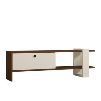 Concept Usine Mueble TV de madera y blanco con espacio de almacenamiento 120 cm