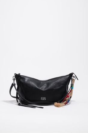 Bimba & Lola Medium Leather Trapecio Bag in Black at Nordstrom