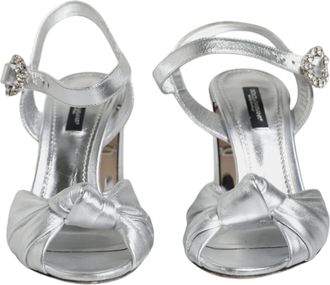 Dolce & Gabbana Silver Mirror Heels KEIRA Sandals Womens Shoes (Pre-Owned)