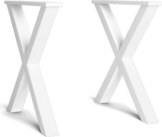 Skraut Home Skraut Home - Soporte - Caballete - Patas - En Forma De X - Madera Maciza Para Tableros De Mesas - Sal&oacute;n - Comedor - Oficina - Color Blanco Lacado - 7