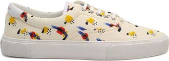 Saint Laurent White Canvas Low Top Mens Sneakers