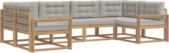 vidaXL Conjunto De Sof&aacute;s De Exterior 6 Uds. Blanco Y Gris Claro Vidaxl