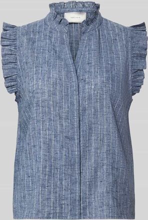 Neo Noir Neo Noir Bluse mit R&uuml;schen Modell SIONA in Blau, Gr&ouml;&szlig;e 34