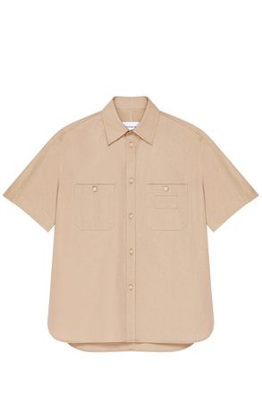 Givenchy BRANDED COTTON SS SHIRT Size: XS, colour: BEIGE