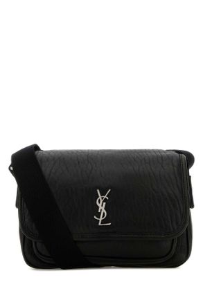 Saint Laurent Black Leather Small Messenger Crossbody Bag