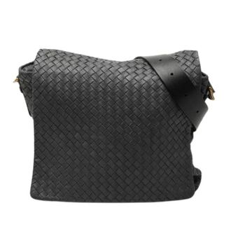 Bottega Veneta Pre-owned Woven Crossbody Bag - Dames - Pre-owned - Grijs - Maat: ONE Size Leer