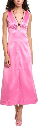 Ganni Double Satin Halter Neck Maxi Dress