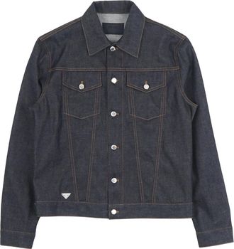 Prada Denim Jackets, male, Blue, Size: L Denim Blouson Jacket