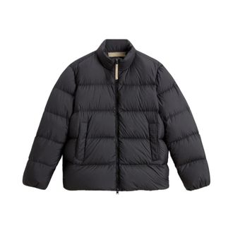 Woolrich Winter Jackets, male, Black, Size: XL Black Jacket Aw25 Stylish Design