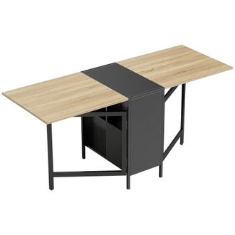 HOMCOM Mesa plegable comedor 169x60x75 cm madera natural