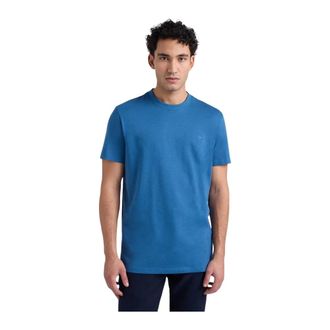 Harmont & Blaine T-Shirts, male, Blue, Size: 3XL Cotton T-shirt with 3D dachshund