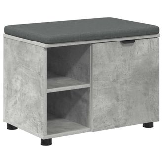 vidaXL Banco De Entrada Con Coj&iacute;n Gris Concreto 60 X 38 X 46 Cm Vidaxl