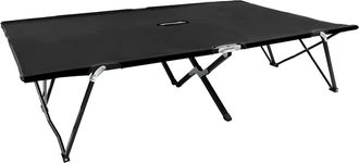vidaXL Vidaxl - Tumbona Doble Plegable Acero Negra